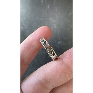 925 Sterling Silver Scrolled Band Ring, Size US 8.25 Vintage